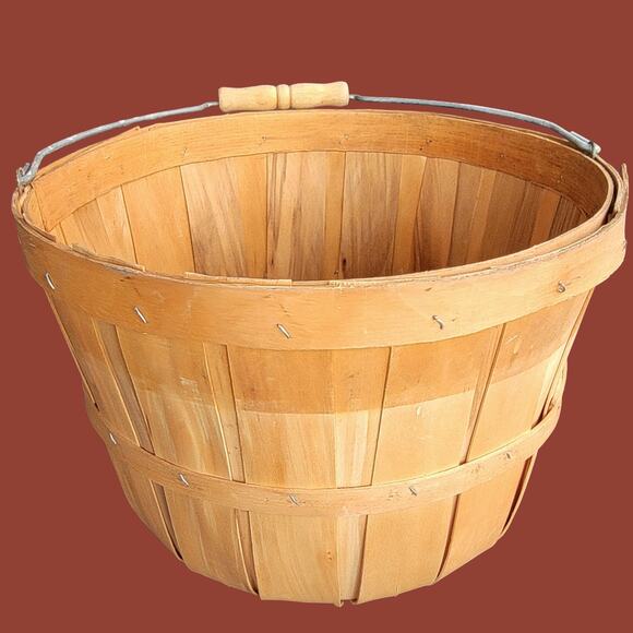 Vintage 1950s One Quarter Peck Poplar Bushel Basket - Picture 3 of 5